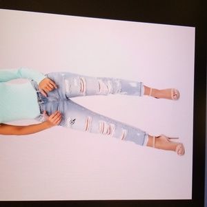 Distressed Fashion nova jeans.